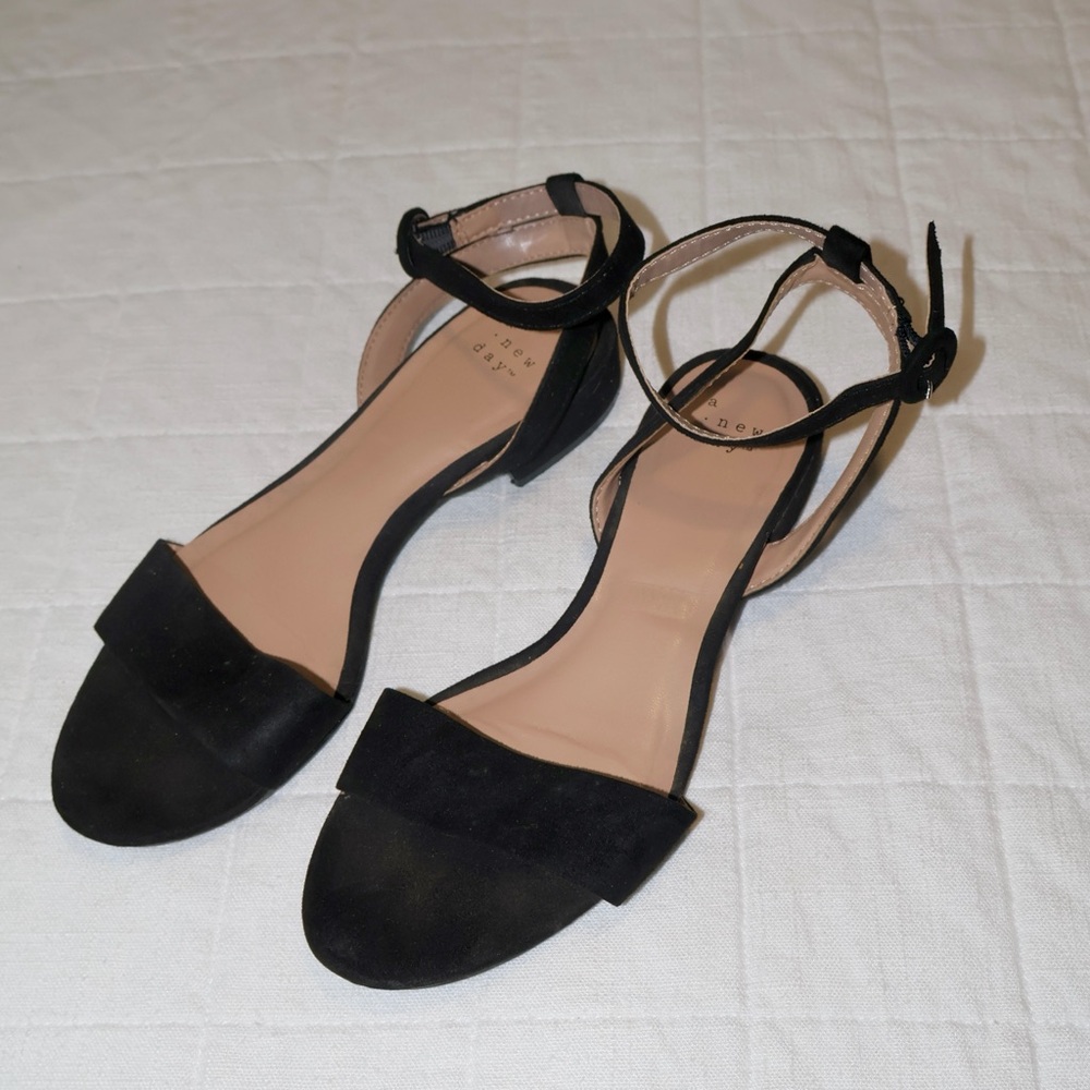A New Day Ankle Strap Suede Sandals - Black